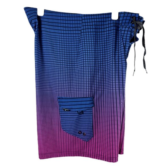 Ocean Current Ombre Check Board Shorts 38 - Picture 2 of 7